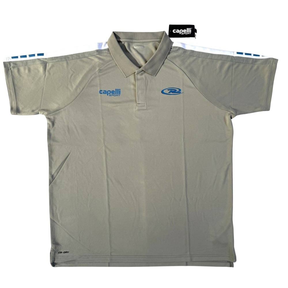 Capelli Sport Mens XL CS-Dry Performance Polo Shirt Tan Khaki Short Sleeve New